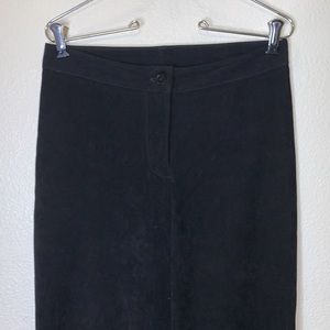 I.L.U. I Love You black faux suede bootcut dress pants